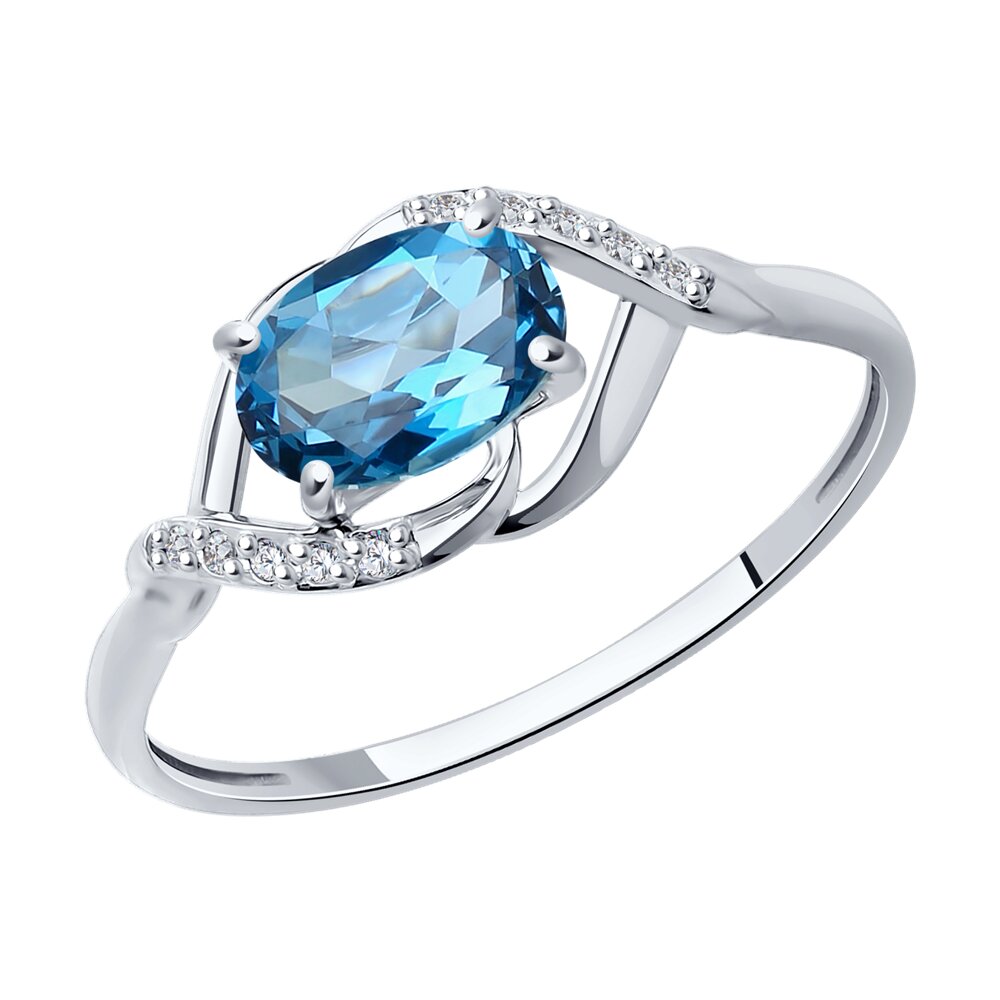 

Кольцо SOKOLOV Diamonds из белого золота с бриллиантами и лондон топазом