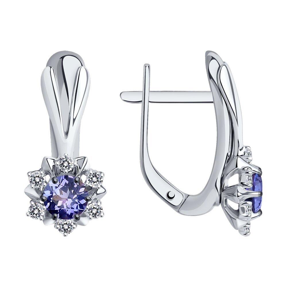 

Серьги SOKOLOV Diamonds из белого золота с бриллиантами и танзанитами