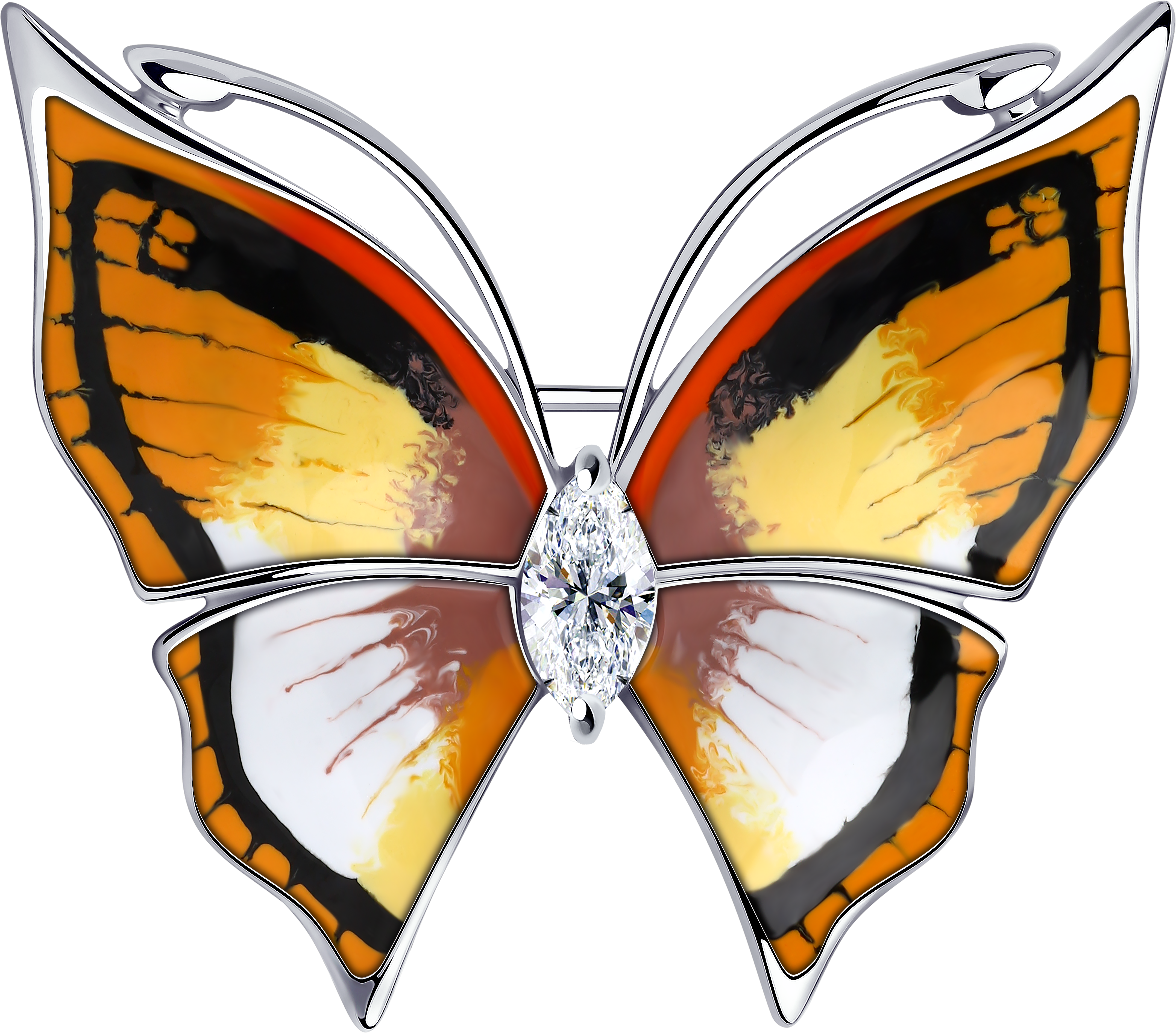 Брошь SOKOLOV из серебра с эмалью и фианитом 3900₽