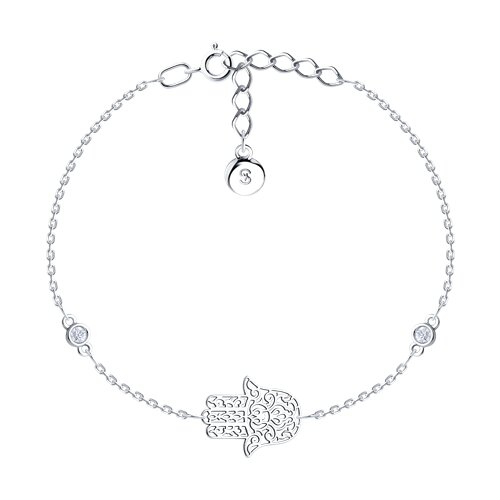 Браслет из серебра с фианитами - фото 1