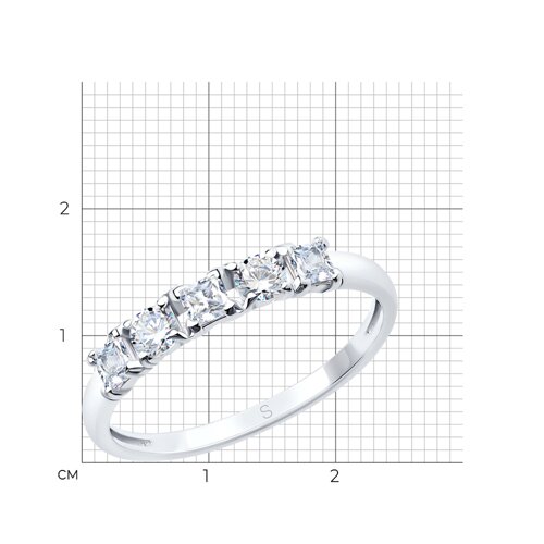 Кольцо из серебра с фианитами - фото 6