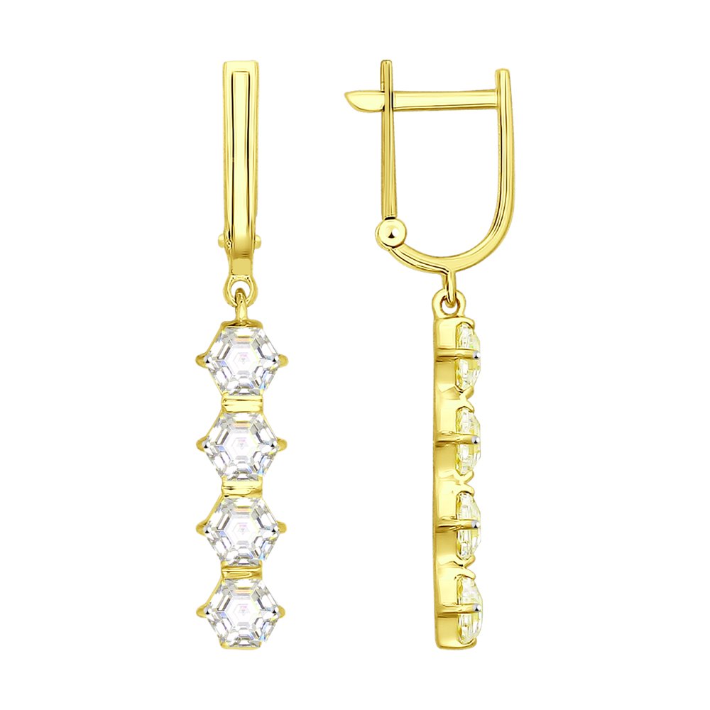 

Серьги SOKOLOV из желтого золота со Swarovski Zirconia