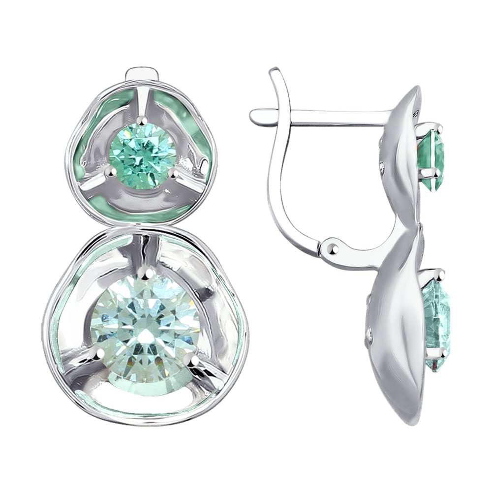 

Серьги SOKOLOV из белого золота со Swarovski Zirconia