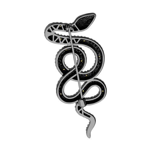 Брошь из золочёного серебра с фианитами - фото 2