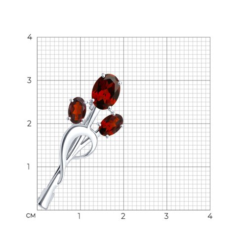 Брошь из серебра с гранатами - фото 4