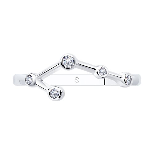 Кольцо из серебра с фианитами - фото 3