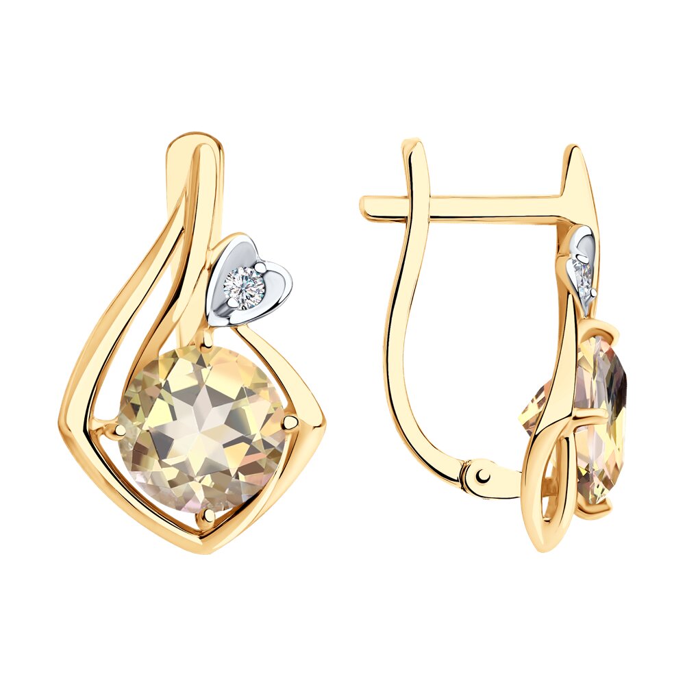 

Серьги SOKOLOV из золота с топазами Swarovski и фианитами Swarovski