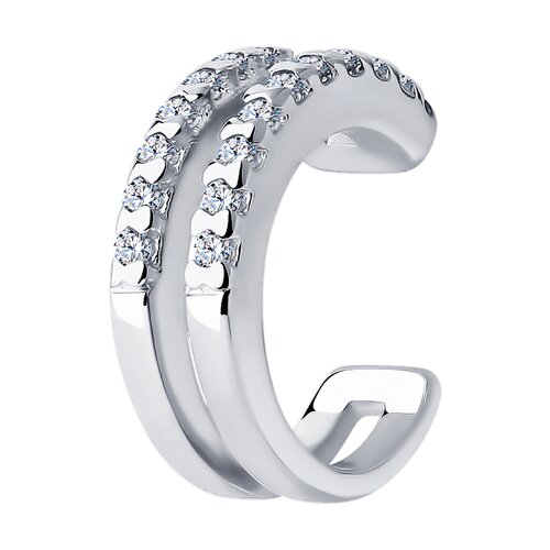 Серьга из серебра с фианитами - фото 1