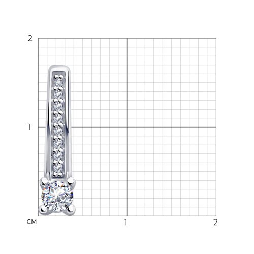 Подвеска из серебра с фианитами - фото 2