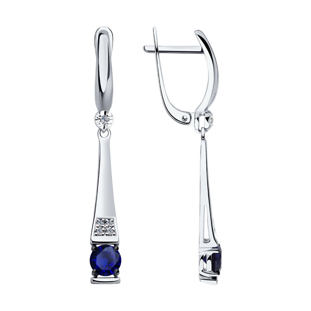 

Серьги SOKOLOV Diamonds из белого золота с бриллиантами и корундами