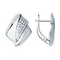 Серьги из серебра с фианитами
