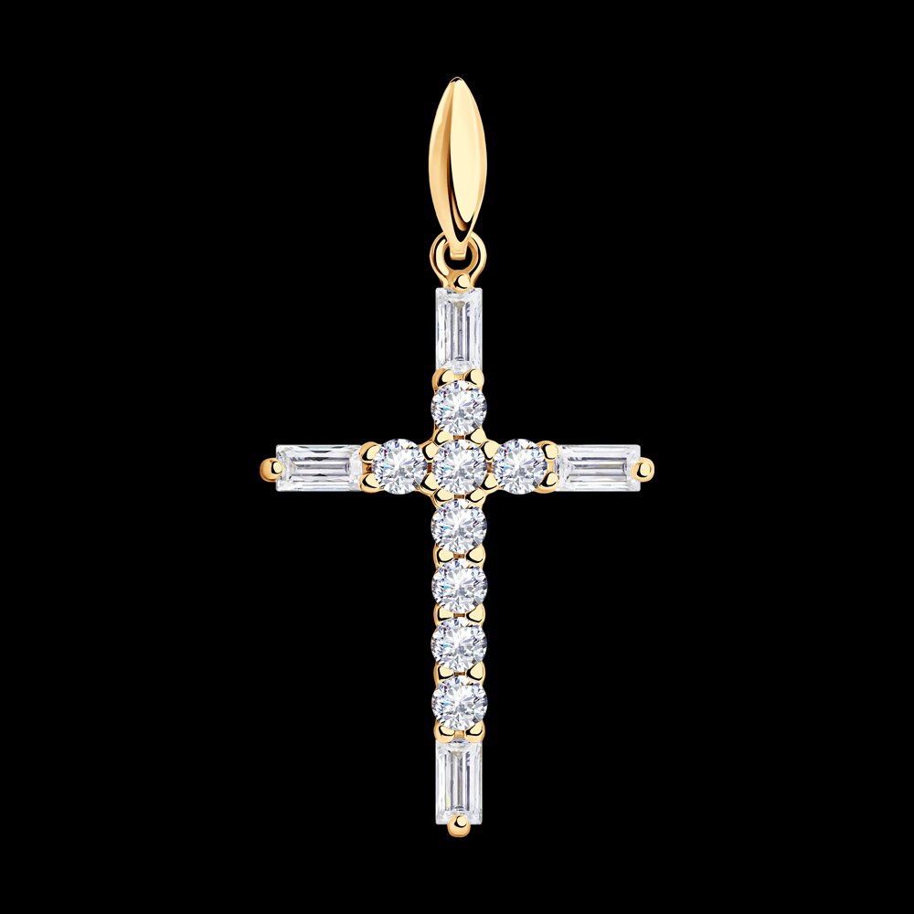 Подвеска SOKOLOV из золочёного серебра с фианитами, фото 3