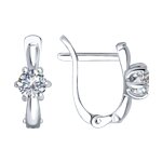 Серьги из серебра с фианитами