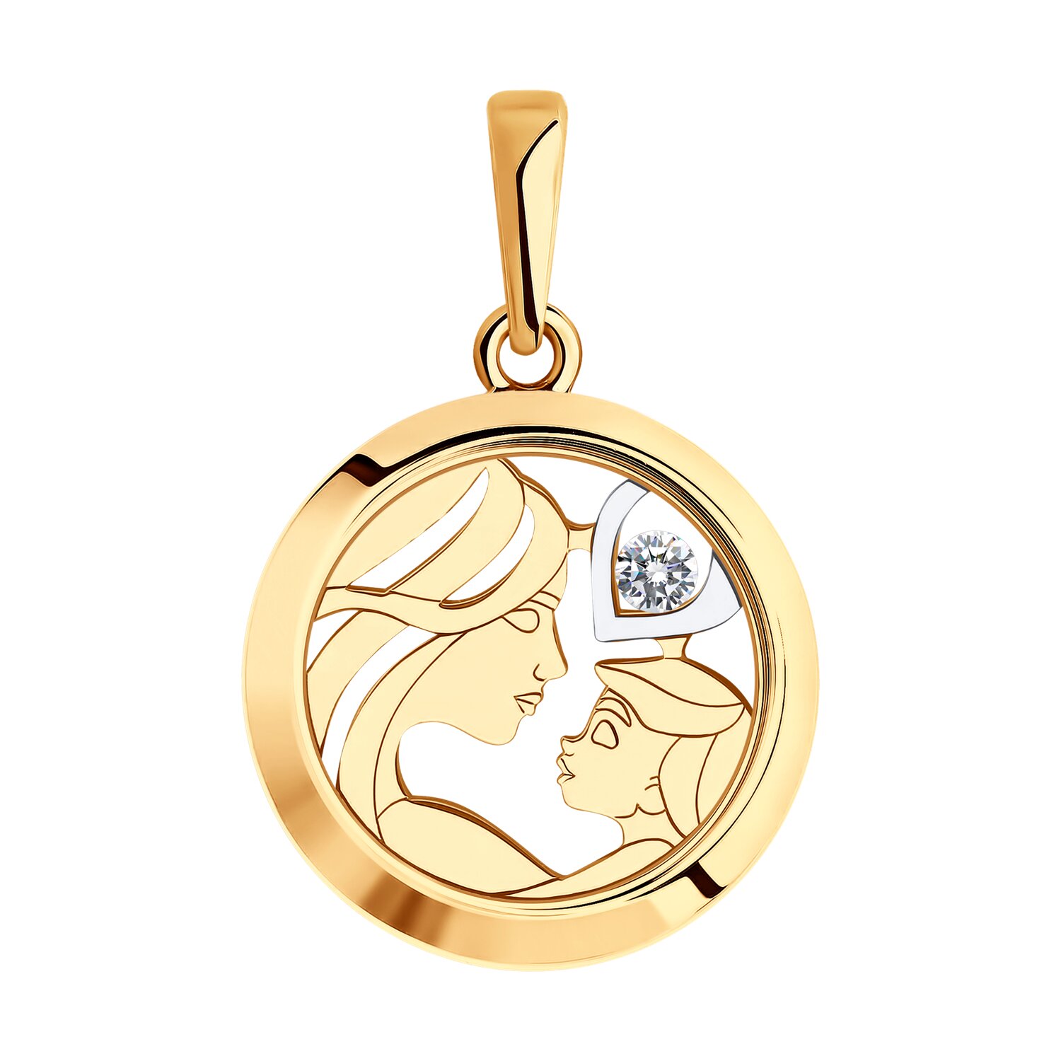 Подвеска из золота с минеральным стеклом и фианитом SOKOLOV - купить в ...