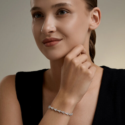 Браслет из серебра с фианитами - фото 5