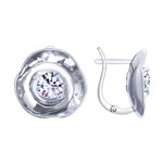 Серьги из серебра с фианитами
