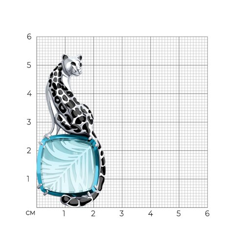 Брошь из серебра с ситаллом и эмалью - фото 4