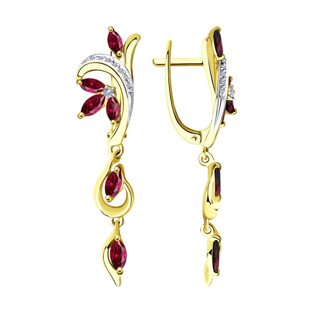 

Серьги SOKOLOV Diamonds из желтого золота с бриллиантами и рубинами