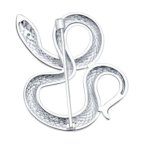 Брошь из серебра с фианитом - фото 2