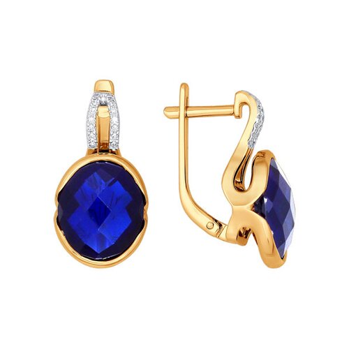 

Серьги SOKOLOV из золота с бриллиантами и корундами сапфировыми (синт.)