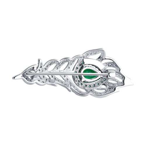 Брошь из серебра с фианитами - фото 2