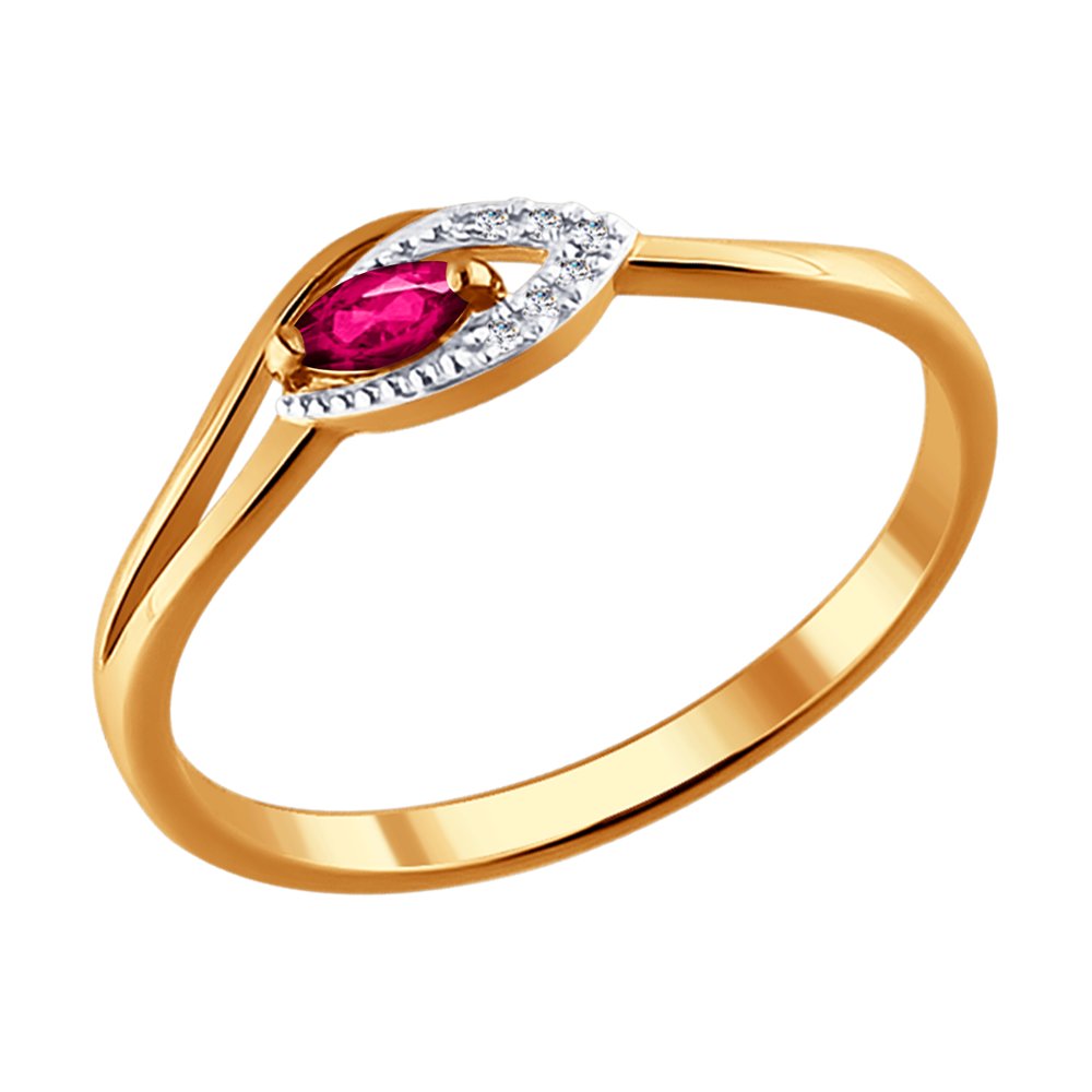 

Кольцо SOKOLOV из золота с бриллиантами и рубином