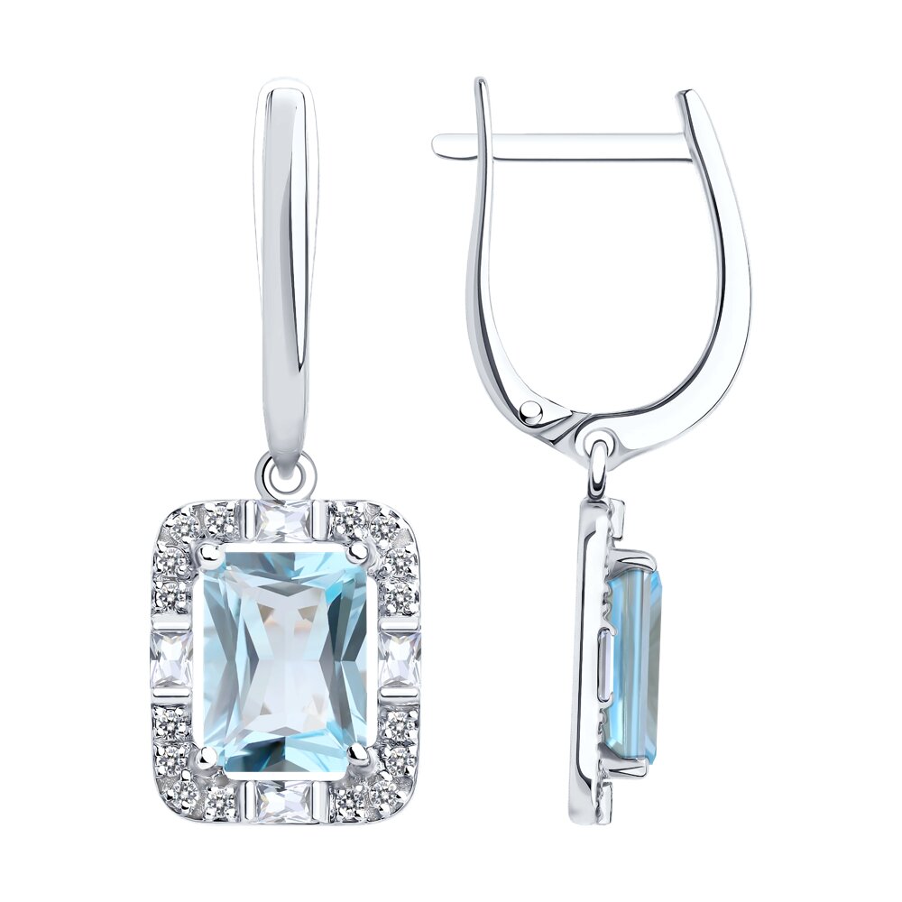 Серьги SOKOLOV из белого золота с топазами и фианитами 134990₽