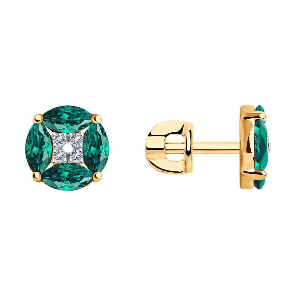 

Серьги SOKOLOV Diamonds из золота с бриллиантами и изумрудом гидротермальным