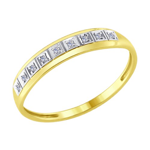 Кольцо из желтого золота с бриллиантами 1011547-2 SOKOLOV фото
