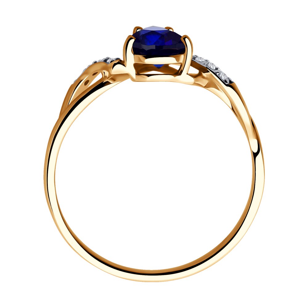 Кольцо SOKOLOV из золота с корундом и фианитами, фото 3