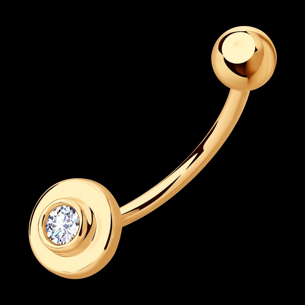 Пирсинг SOKOLOV из золота с фианитом, фото 2