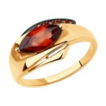 Серьги из золота с гранатом и фианитами