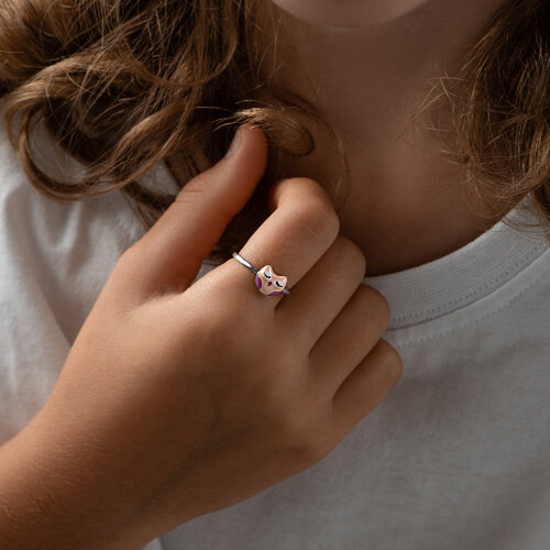 Кольцо из серебра с эмалью - фото 4