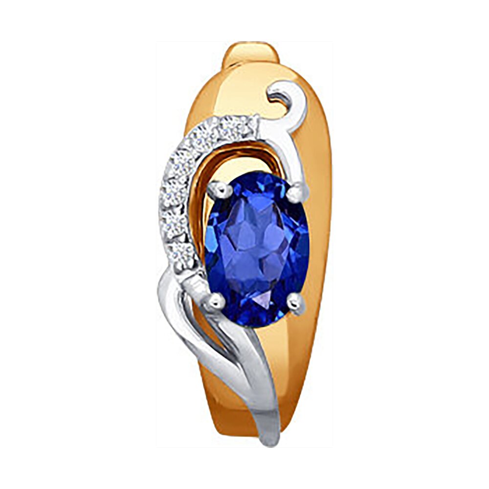 

Серьга SOKOLOV Diamonds из комбинированного золота с бриллиантами и сапфиром