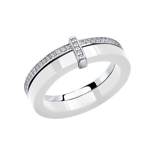 

Кольцо SOKOLOV из серебра с керамической вставкой и фианитом