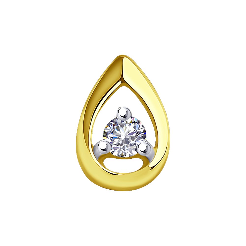 фото Подвеска sokolov diamonds из желтого золота с бриллиантом