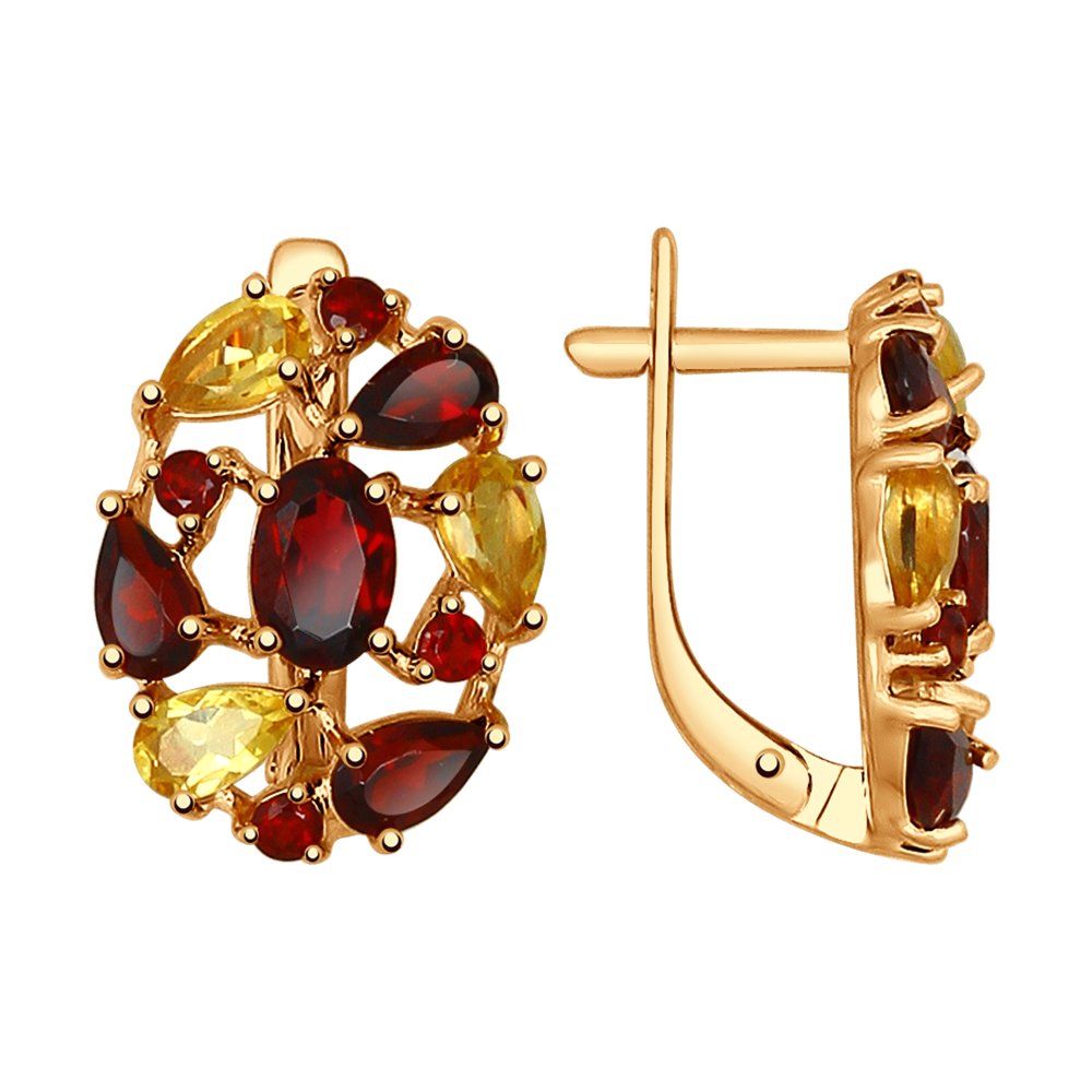 

Серьги SOKOLOV из золочёного серебра с полудрагоценными вставками