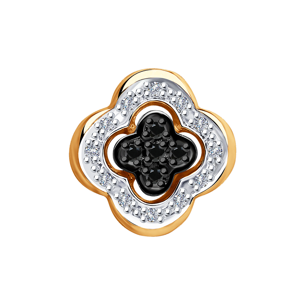 фото Подвеска sokolov diamonds из золота с бесцветными и чёрными бриллиантами
