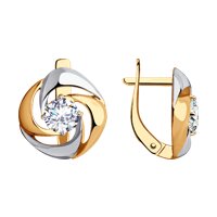 Серьги из золота с фианитами