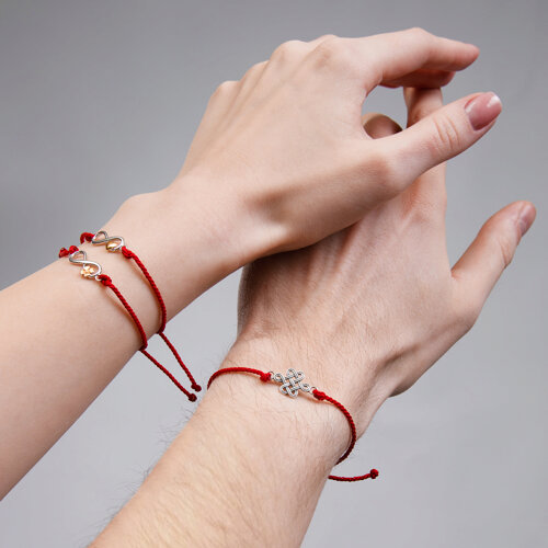 Браслет из серебра.Символ «Узел счастья» - фото 3