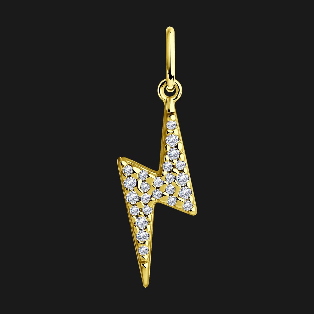 Подвеска SOKOLOV из золочёного серебра с фианитами, фото 2