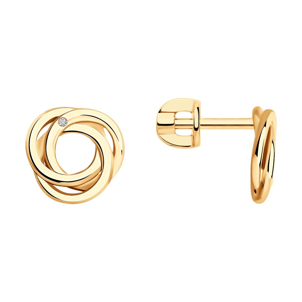 Серьги SOKOLOV из золочёного серебра с бриллиантами 4280₽