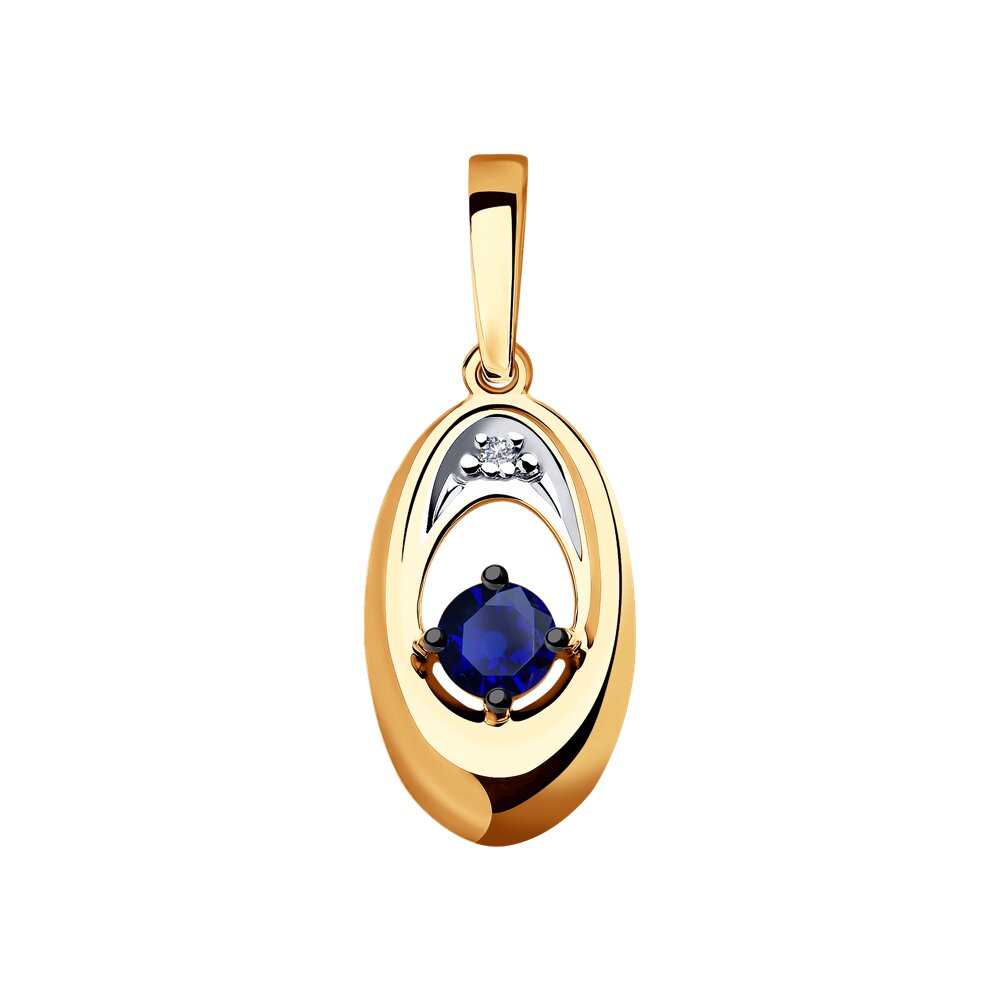 

Подвеска SOKOLOV Diamonds из золота с бриллиантом и корундом