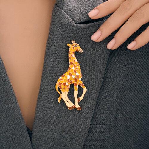 Брошь из золочёного серебра с эмалью - фото 3