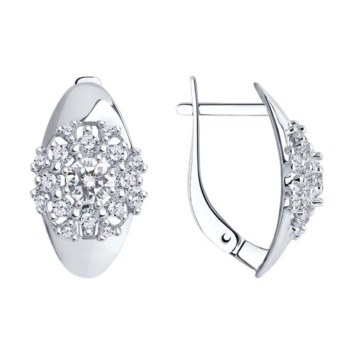 Серьги из серебра со Swarovski Zirconia