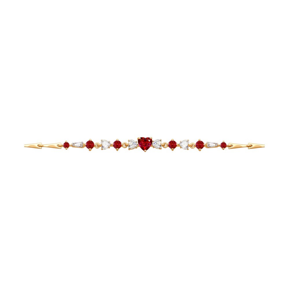 

Браслет SOKOLOV из золота с бесцветными и красными Swarovski Zirconia