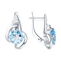 Серьги из серебра с топазами