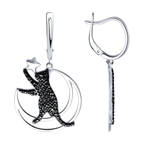 Серьги из серебра с фианитами SOKOLOV - купить в официальном интернет ...