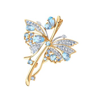 Брошь SOKOLOV из золота с миксом камней 36000₽