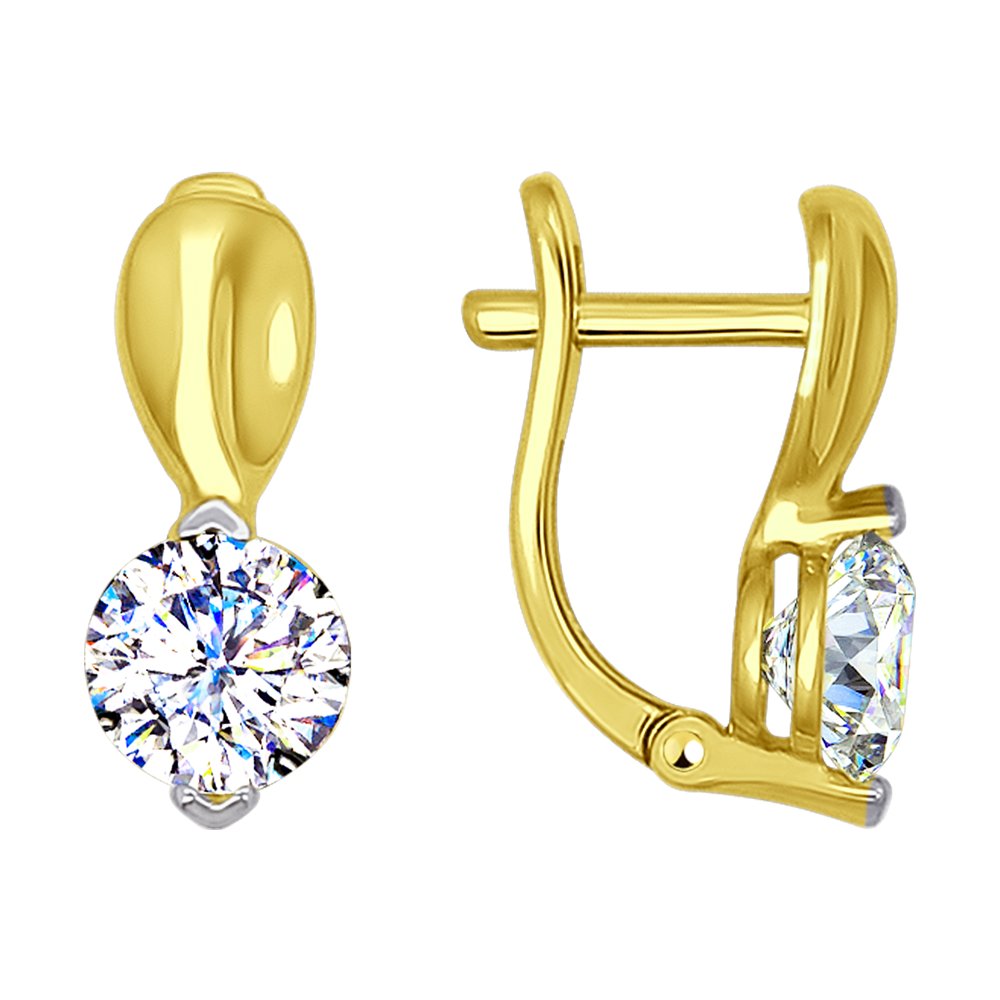

Серьги SOKOLOV из желтого золота со Swarovski Zirconia
